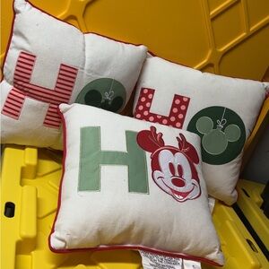 Disney Holiday Pillows - White, Red, and Green